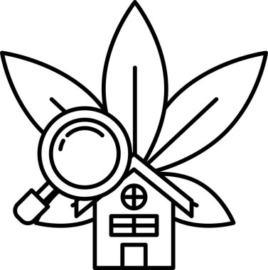 Üzerinde büyüteç olan bir ev gösteriliyor.