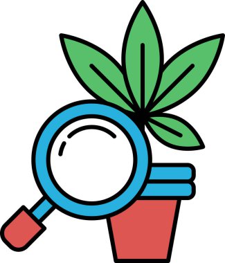 Önünde büyüteç olan bir bitkinin yakın çekimi. Bitki yaprağı ve sapı olan yeşil bir bitkidir.