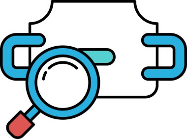 Sanat tarzında büyüteç ve maske kavramının çizimi