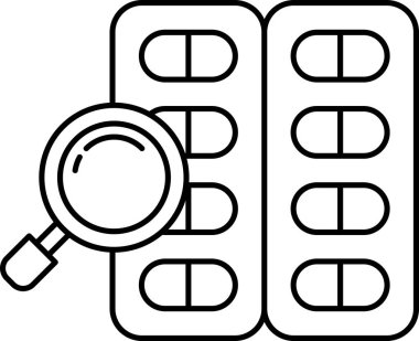 Üstünde büyüteç olan bir ilaç şişesinin yakın çekimi.