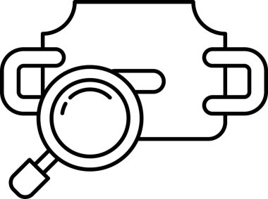 Sanat tarzında büyüteç ve maske kavramının çizimi