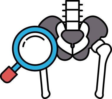 Üzerinde büyüteç olan bir iskelet gösterilir. İskeletin bir bacağı yok ve büyüteç de kırmızı. Görüntü mizahi ve neşeli olmalı.