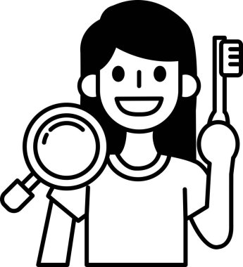 Bir kız diş fırçasını tutuyor ve gülümsüyor.