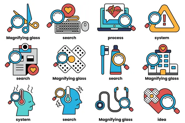 Sanat tarzında tıp ve bilim kavramında bir dizi çizim.