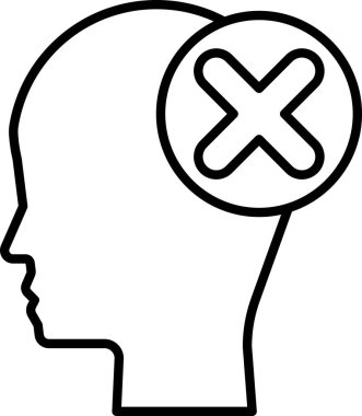 Üzerinde X harfi olan bir kafa.