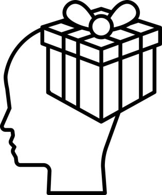 Üstünde kutu olan bir kafa.