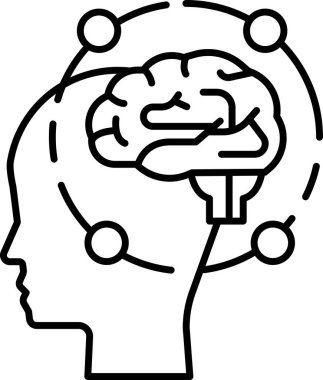 Beyni olan ve onu çevreleyen bir kafa.