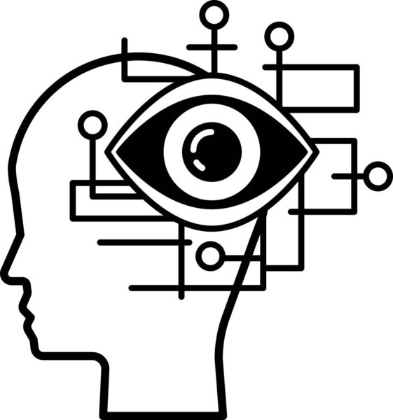 Голова с глазом и точки вокруг него