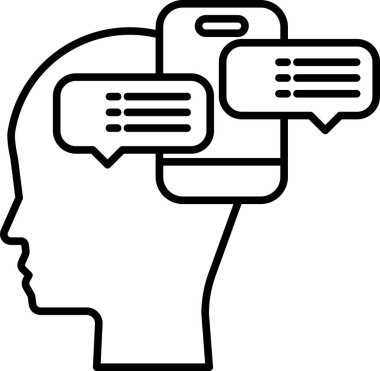 Ortasında telefon olan bir kafa.