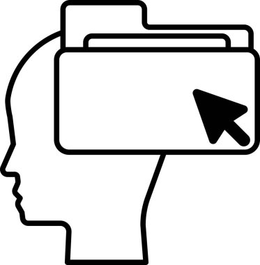 Üzerinde klasör olan bir kafa.