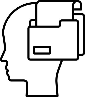 Üzerinde klasör olan bir kafa.