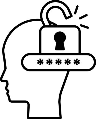 Üzerinde kilit olan bir kafa.