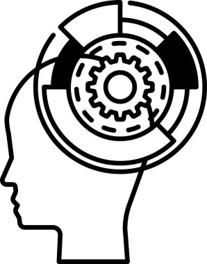 Ortasında vites olan bir kafa.