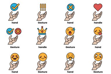 Bir dizi el çizimi ve sanat tarzı şeyler.