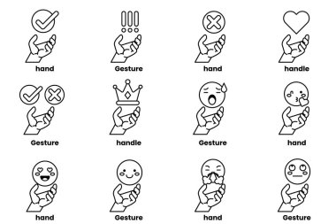 Bir dizi el çizimi ve sanat tarzı şeyler.