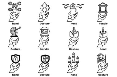 Bir dizi el çizimi ve sanat tarzı şeyler.