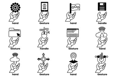Bir dizi el çizimi ve sanat tarzı şeyler.