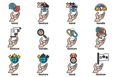 Bir dizi el çizimi ve sanat tarzı şeyler.