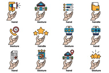 Bir dizi el çizimi ve sanat tarzı şeyler.