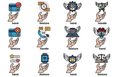 Bir dizi el çizimi ve sanat tarzı şeyler.