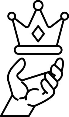 Bir el tacı tutuyor, bir el ona uzanıyor.