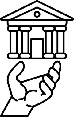 Bir el önünde bir bina tutuyor.