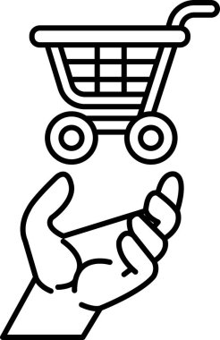 Bir el alışveriş arabasını tutuyor.