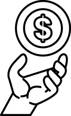 Üzerinde dolar işareti olan bozuk para tutan bir el.