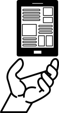 Ekranlı cep telefonu tutan bir el.