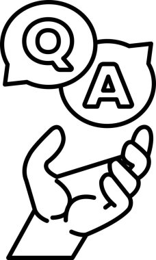 Soru-Cevap tabelasını tutan bir el.