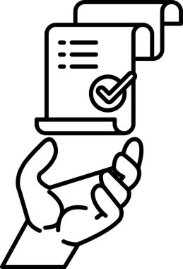 Üzerinde işaret olan bir kağıt parçasını tutan bir el.