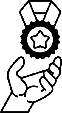 Bir el bir yıldız ve bir madalya tutuyor.