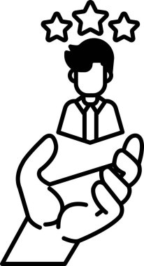 Bir el, gömlek ve kravat takan bir adamı tutuyor.