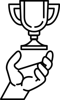 Sanat tarzında bir kupayı tutan bir el.