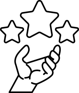 Sanat tarzında üç yıldızlı bir el.