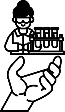 Laboratuvar önlüklü bir kadın laboratuvar önlüklü bir kadının yanında el ele tutuşuyor.