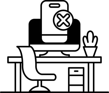 Monitör klavyesi ve bitkisi olan bir bilgisayar masası.