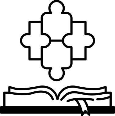 Üzerinde kitap olan bir yapboz parçası.