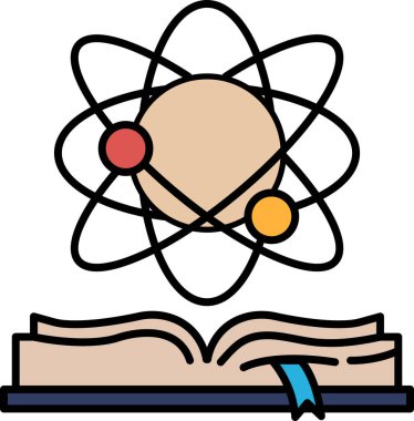 İçinde bir kitap çizimi olan bir kitap ve içinde üç top olan bir daire. Çember 