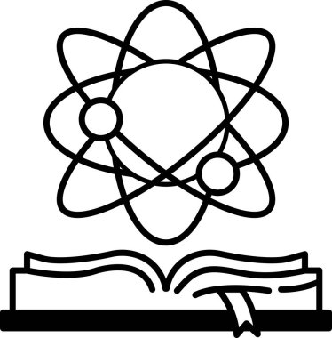 İçinde bir kitap çizimi olan bir kitap ve içinde üç top olan bir daire.