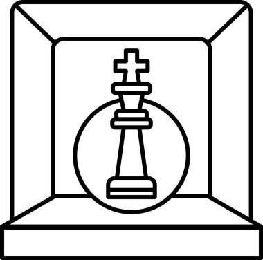 Kutudaki bir satranç taşının siyah beyaz görüntüsü. Gizem ve entrika kavramı, satranç taşı küçük, kapalı bir yere yerleştirilir.