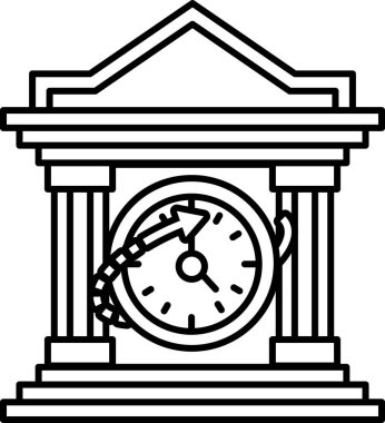 Saat 10: 00 'da saat yüzlü bir binada saat var. Saat binanın sağ tarafına ayarlı.