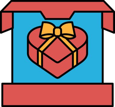 Üstünde fiyonk olan kırmızı bir kutu. Kutu açıldı ve fiyonk kutunun etrafına bağlandı.