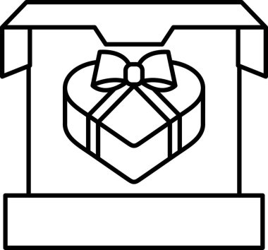 Üstünde fiyonk ve içinde kalp olan bir kutu. Kalp bir hediyedir ve kutu da bir hediye.