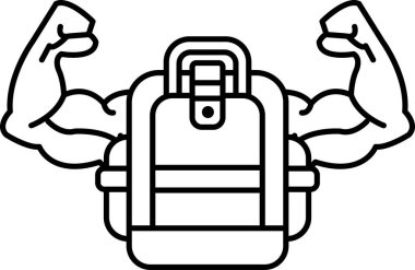 Kolları havada ve sırtında sırt çantası olan bir adam. Sırt çantası siyah beyaz.