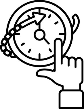 12 numarayı gösteren eli olan bir saat. Saat 12: 00 'ye ayarlandı.