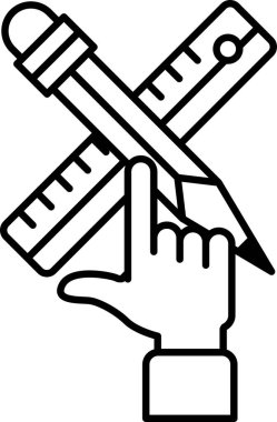 Bir kalem ve cetvel birbirinin üzerine geçer. Ölçüm ve hassasiyet kavramı