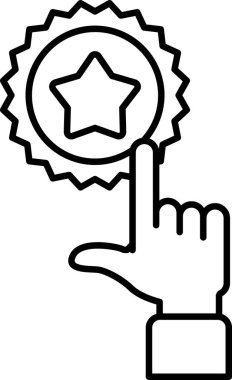 Üzerinde yıldız olan bir yıldızı gösteren bir el. Yıldız bir çemberle çevrilidir.