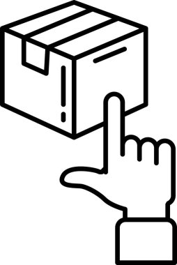 Beyaz arka planda bir kutu var, parmağıyla işaret ediyor. Seçilen veya seçilen bir kutu kavramı