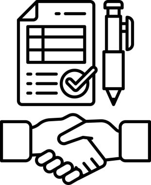 Bir kalem ve üzerinde işaret olan bir kağıt parçası. Ticari işlem veya anlaşma yapma kavramı